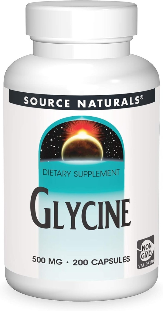 Source Naturals Glycin 500 mg Aminosyre Kosttilskud - 200 kapsler