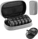 Serfeymi Weekly Travel Pill Organizer 2 gange en dag PM opgraderet Black Pill Box 7 dag med Portable Zipper Canvas Pill Case, Medicin Organizer til piller, Vitaminer, Kosttilskud, Fiskeolier - Grey 01