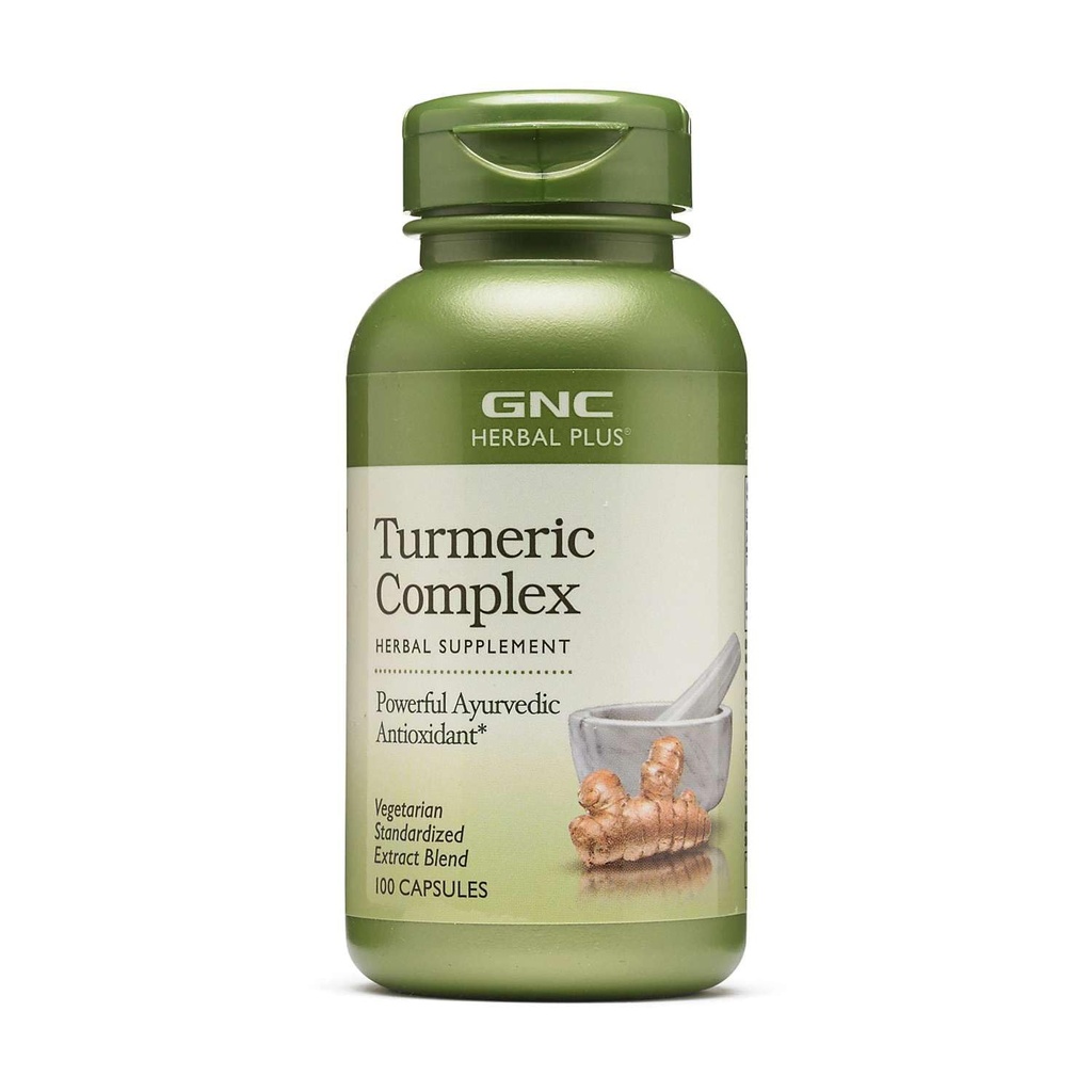 GNC Herbal Plus Turmeric Complex Supplement, Vegetarian, 100 Capsules