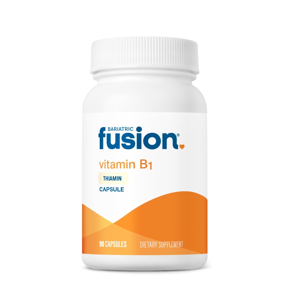 Bariatric Fusion Vitamin B1 (Thiamin) for Bariatric Kirurgi Patienter, herunder Gastric bypass & Sleeve Gastrektomi, Let at synke Capsule, 90 Greve