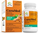 Terry naturligt CuraMed 375mg - Antioxidant supplement til hjerne og immunforsvar - Kosttilskud med curcumin & gurkemeje Essential Oil - Urteleverstøtte - 90 Softgels