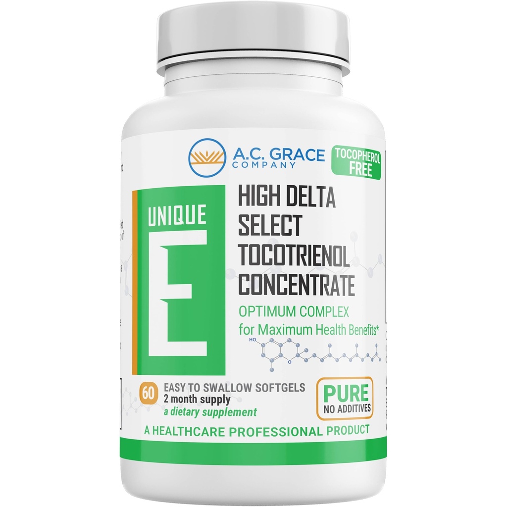 A.C. Grace Company, Unique E Tocotrienols - Tocopherol Free Softels, 60 Count