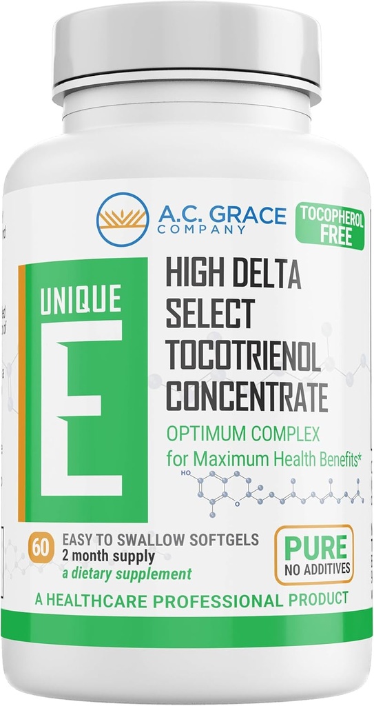 A.C. Grace Company, Unique E Tocotrienols - Tocopherol Free Softgels, 60 Count