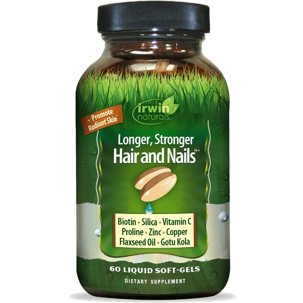 Sund hud & hår Plus negle af Irwin Naturals, Nutrient Rich, leverer shine og styrke, 60 flydende bløddele