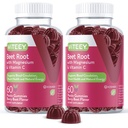Viteey Beet Root Gummies med Magnesium & C-vitamin - Beetroot supplement til hjertets sundhed, blodtrykssupport - Vegan, Gluten- Free - 120 Greve