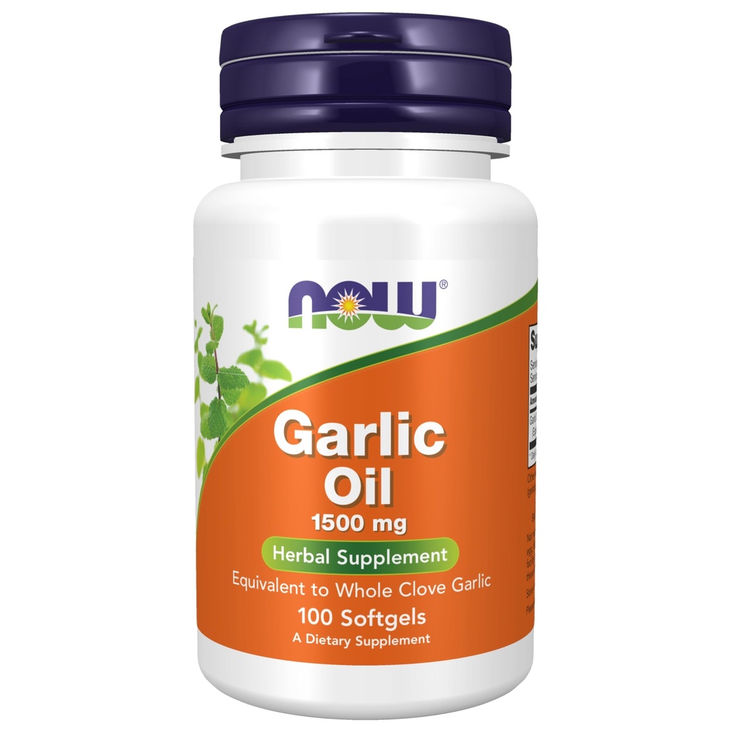 Now Foods Kosttilskud, hvidløg Olie 1500 mg, Servering Størrelse Ækvivalent med Hel Clove Hvidløg, 100 Softgels