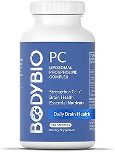 BodyBio PC - Phosphatidylcholin for hjerne sundhed, mental Klarhed, kognitiv funktion, cellulær reparation og sund aldring, phospholipid complex supplement til Gentle Daily Detox