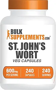 Bulkaddiments.com St. Johns Wort Capsules - Hypericum Perforatum, St. John 's Wort Herbal Supplements - Vegan, 1 Capsule per Serving, 240 Veg Capsules (pakning med 1)