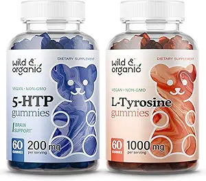 Wild & Organic 5htp Gummies & L- Tyrosine Gummies 60 Greve