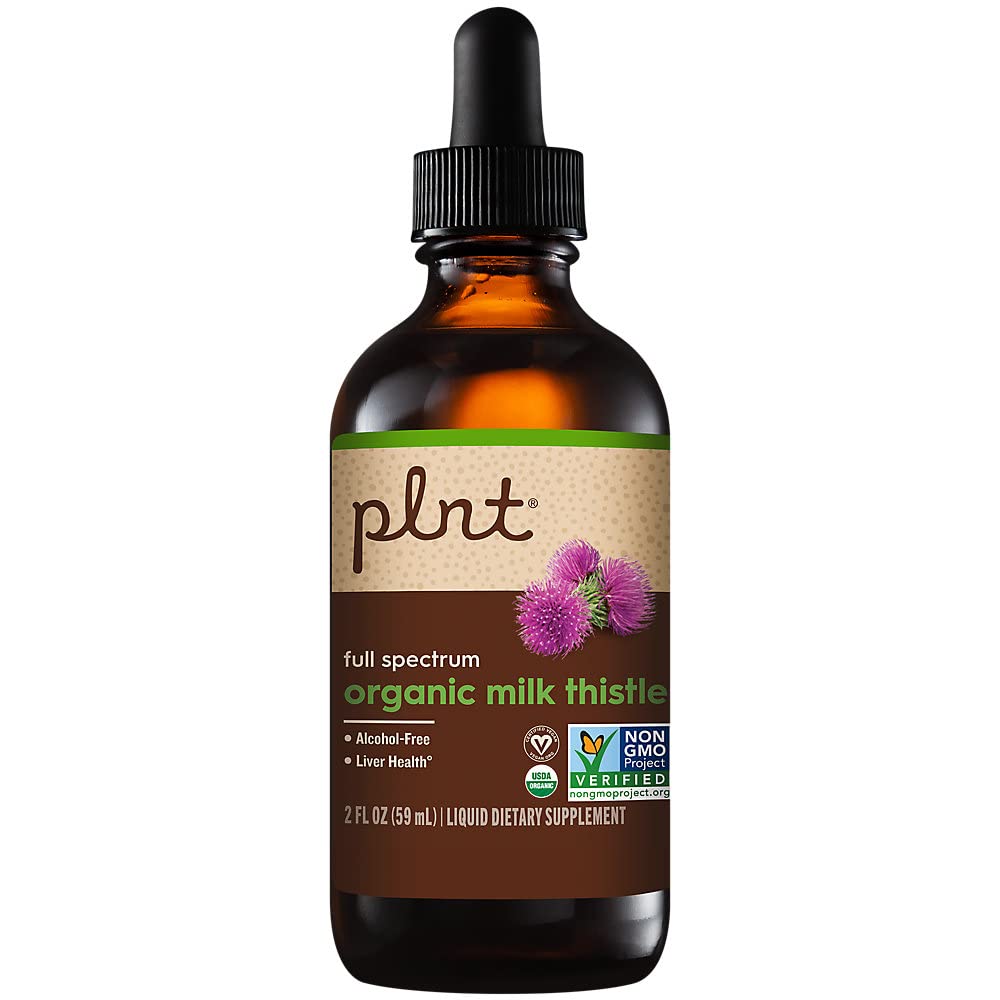 Organic Liquid Milk Thistle, Full Spectrum, Supports Liver Health - Alcohol-Free (2 fl. oz.)