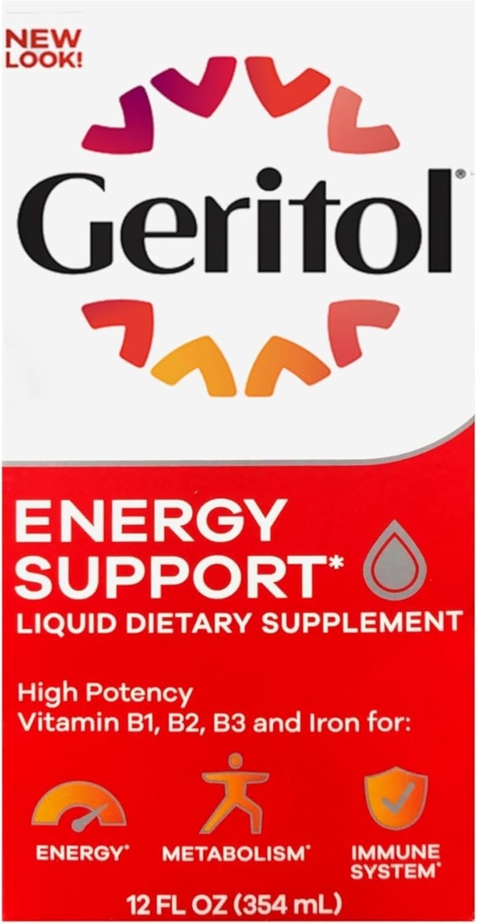 Geritol Liquid Energy Support B-Vitamins 12 oz (Pack of 4)