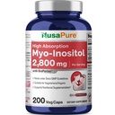 NusaPure Myo - Inositol 2800mg, 200 kapsler, supplement til ekstra styrke, non- GMO