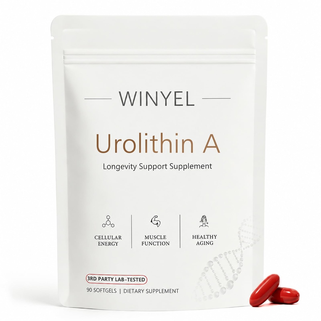 Urolithin A Softgels Supplement 500mg | Cellular Energy & Longevity Support | with Trans Resveratrol & CoQ10 for Mitochondrial Health, Healthy Aging, Cellular Renewal & Muscle Strength, 90 Softgels