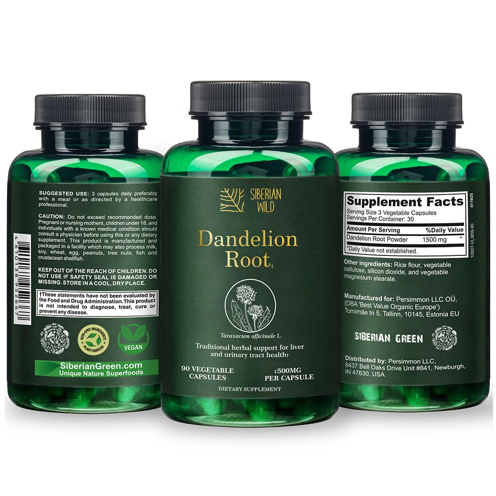 Dandelion Root Herbal Supplement – 90 Capsules 1500mg per Serving