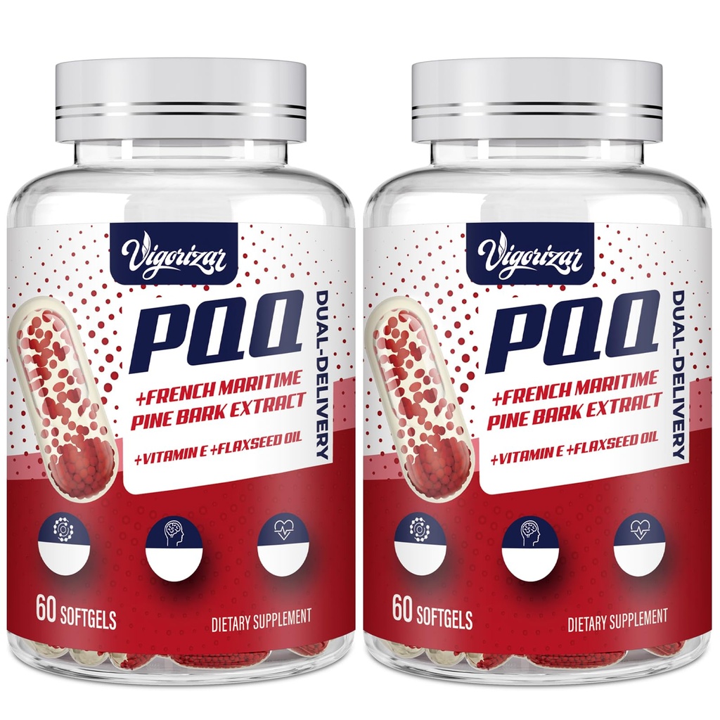 200 mg Pycnogeno med PQQ, Premium French Maritime Pine Bark Extract, Unique Dual- Levering til maksimal Absorption, Pine Bark Extract til vaskulære & hjerte & fælles funktion - 120 Vegan Softels