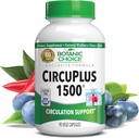 Botanic Choice CircuPlus 1500 - Heart Health & Circulation og Vein Support - Vitamin B1, Cayenne Pepper, Hawthorn, Ginkgo Biloba for voksne mænd og kvinder (90 kapsler)