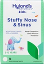 Hyland 's Kids Stuffy Næse og Sinus Tablets, Cold Medicine for Children Age 2 og op, Hovedpine Relief og Nasal Decongestant, Quick Opløsning Tablets, 50 Greve