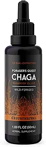Surthrival: Chaga Mushroom Extract Forager 's Quest, 50 ml, Med Naturens Immunie- Boosting, Anti- Viral, Anti- Fungal Medicinal Mushroom