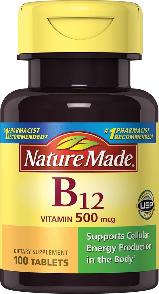 Nature Made Vitamin B- 12 500 mcg Tablets 100 ea (pakke med 2)