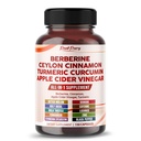 Berberine kanel Æble Cider Vineddike Gurkemeje - Samlet wellness Support- Made in USA