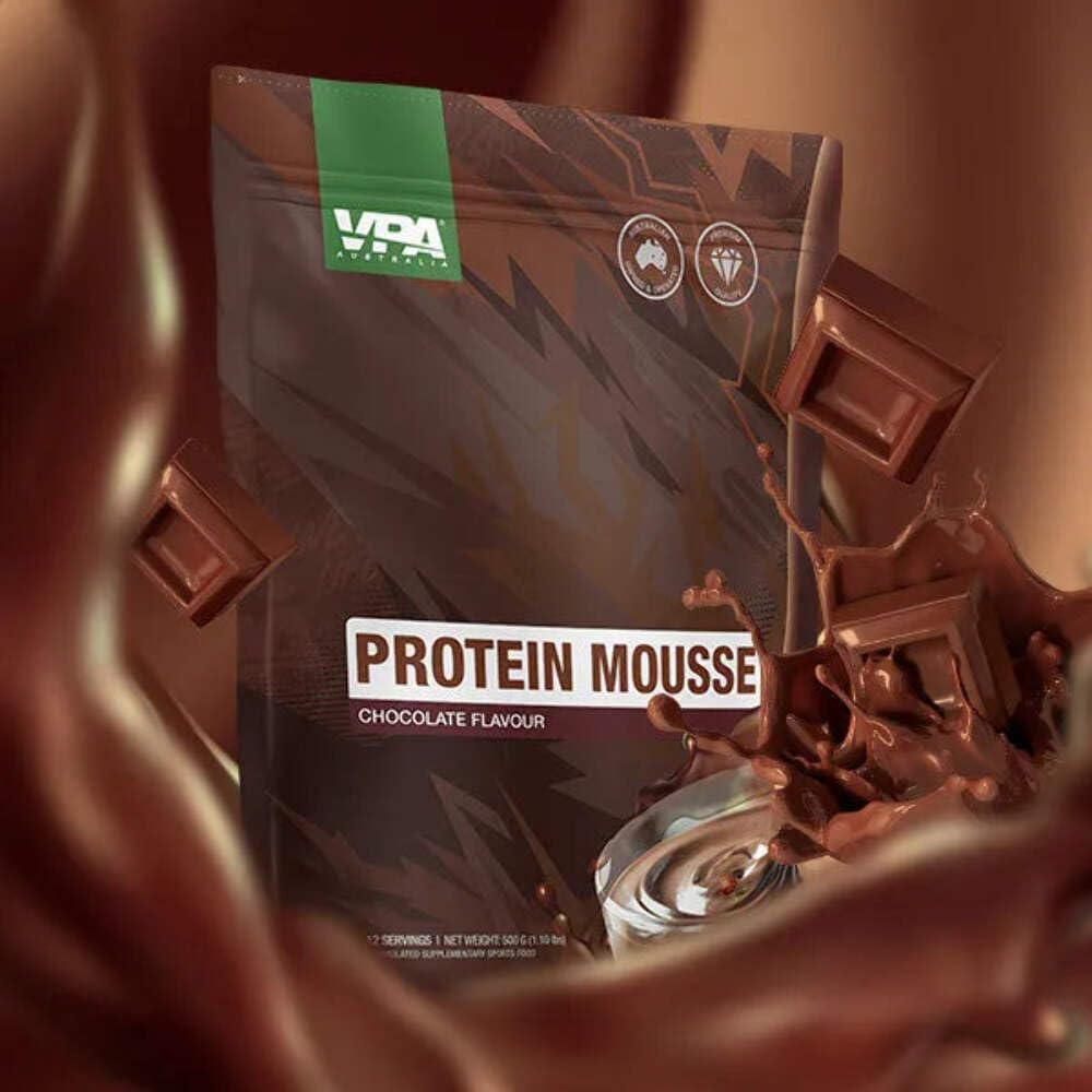 VPA Australia Protein Mousse (500g) - Chocolate, Premium Quality, Gluten Free, 500g (12 Servings)