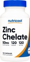Nutricost Zinc Chelate 50mg, 120 Vegetarian Capsules - Gluten Free and Non-GMO