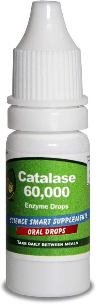 Catalase 60.000 - Science Smart - Unique - Højeste potens Fuld Absorption Enzyme Supplement. 31 doser til 1 måned brug. (10ml).