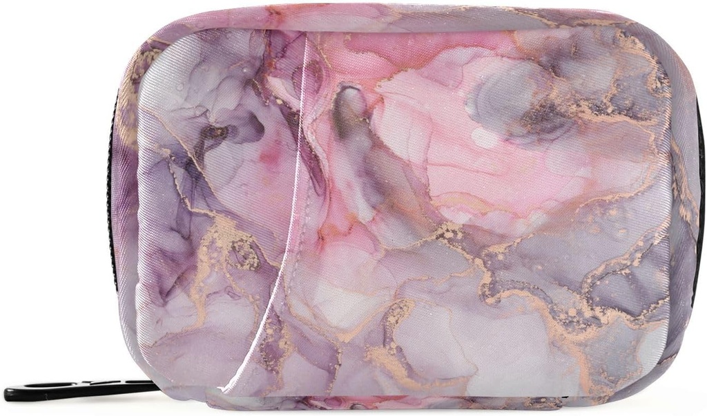 Pink Marble Texture Pill Box 7 Day Pill Case Rejse Pill Organizer Bag med lynlås Portable ugentlige Vitamin Medicin Supplement Holder Pouch Bag