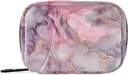 Pink Marble Texture Pill Box 7 Day Pill Case Travel Pill Organizer Bag with Zipper Portable Weekly Vitamin Medicine Supplement Holder Pouch Bag