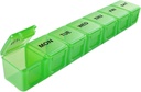 Sukuos Extra Large 7 Day Pill Organizer Easy to Open, Weekly Pill Box Daily Medicine Case with Clear Lid, Silkscreen Printed Vitamin Holder for Fish Oils or Supplements (Green)