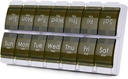 2 Week Pill Box, MOLN HYMY 7 Dag Pill Organizer 2 gange om dagen, Ugentlig Pill Container til at holde medicinering, Vitaminer Fish Oils (grøn)