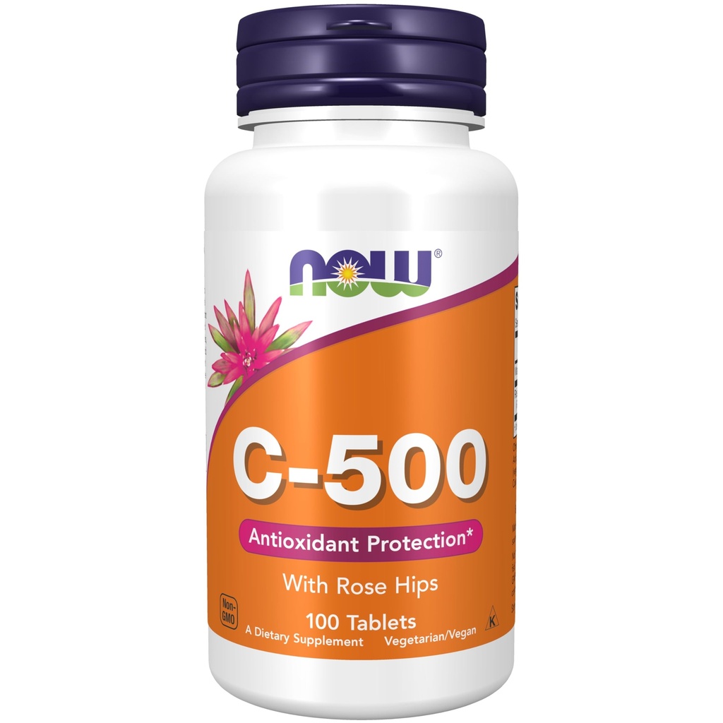 Now Foods Supplements, Vitamin C- 500 med Rose Hips, Antioxidant Protection *, 100 tabletter