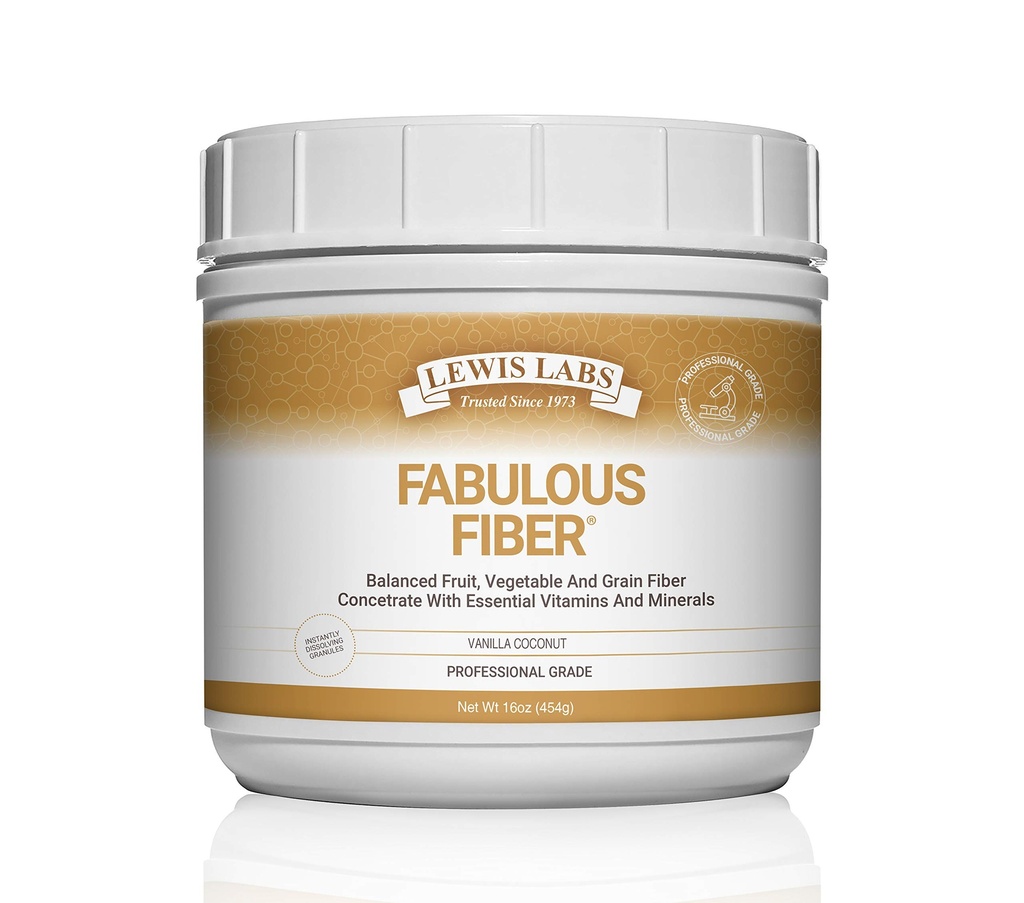 Lewis Labs Fabulous Fiber Powder Supplemented 124; Lækker Quick Opløs Daily Fiber Powder fra Frugter, Grøntsager & Grains