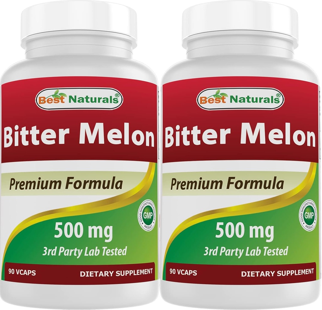 Bedste Naturals Bitter Melon 500 mg 90 Vcaps (90 Greve (pakke med 2))