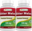 Bedste Naturals Bitter Melon 500 mg 90 Vcaps (90 Greve (pakke med 2))