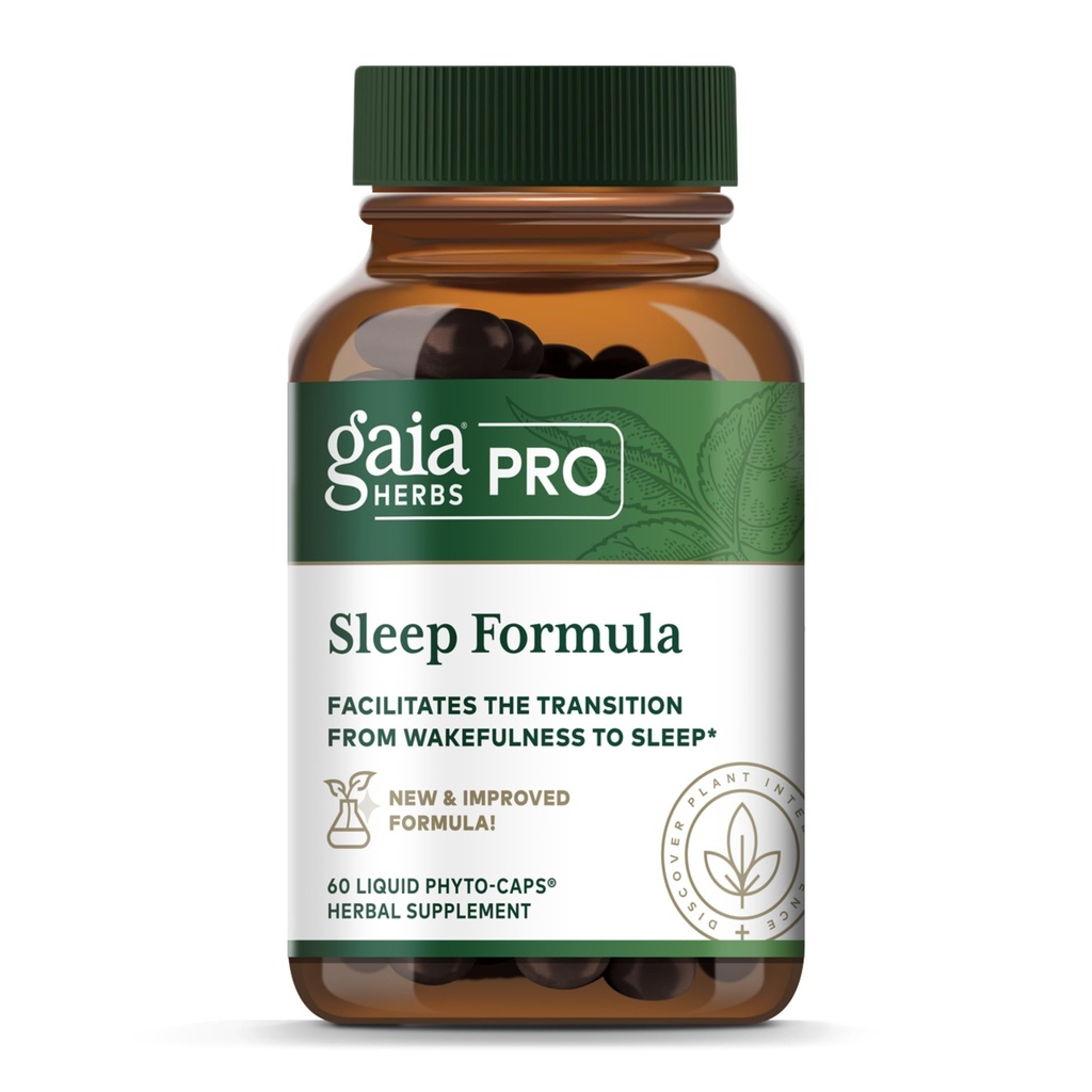 GAIA HERBS PRO Sleep Formel - understøtter restaurativ søvn & afspænding for lejlighedsvis søvnløshed * - Urteudtræk med Valerian Root, Passionflower & Lavender - Veganske kapsler - 60 flydende Phyto- Caps