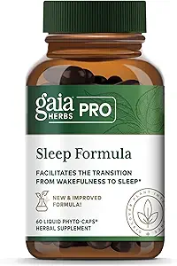 GAIA HERBS PRO Sleep Formel - understøtter restaurativ søvn & afspænding for lejlighedsvis søvnløshed * - Urteudtræk med Valerian Root, Passionflower & Lavender - Veganske kapsler - 60 flydende Phyto- Caps
