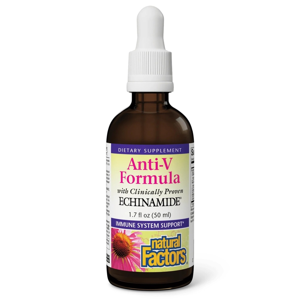 Naturlige faktorer Anti- V Flydende Formel - Sund immunsystem Support - Urteimmune sundhed supplement med Reishi Mushroom & Lakrids Root - 1.7 oz (50 Servere)