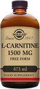 Solgar L- Carnitin 1500 mg Væske, 16 oz. - Natural Lemon Flavor - Heart Health - Understøtter energi, Metabolisme, Motion Endurance & Recovery - Non- GMO, Vegan, Gluten & Dairy Free - Om 31 Serveringer
