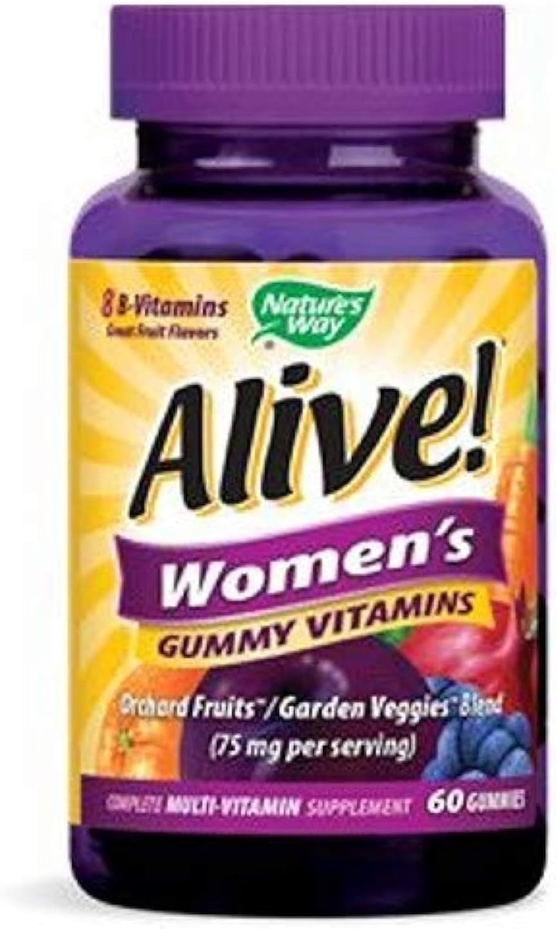 Naturen er i live! Kvinders Gummy Multivitamin, 16 Vitamin & Min, Energi Metabolisme *, Hår Hud & Nails *, Vegetar, Blandede Berry Flavored, 60 Gummies (Packaging May Vary)