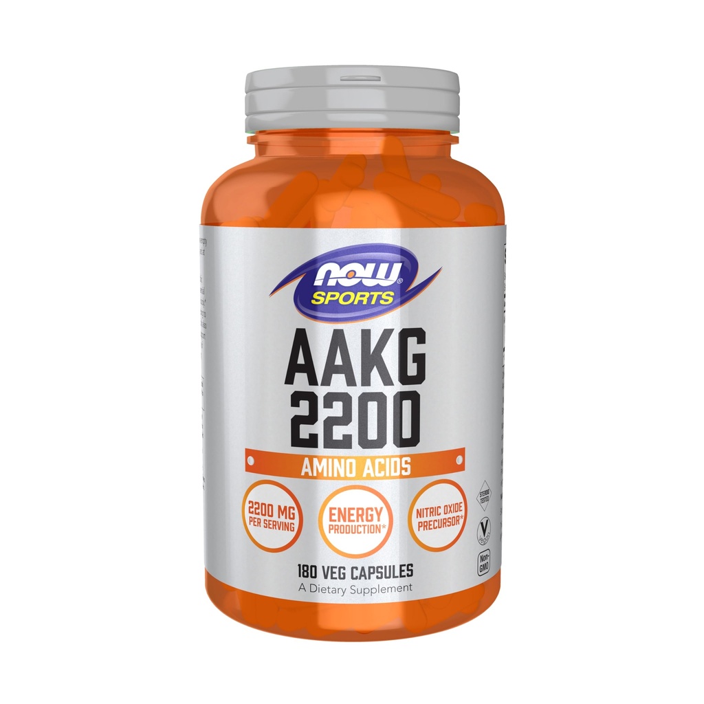 Now Sports AAKG 2200, Arginin, Energiproduktion, 180 Veg Kapsler