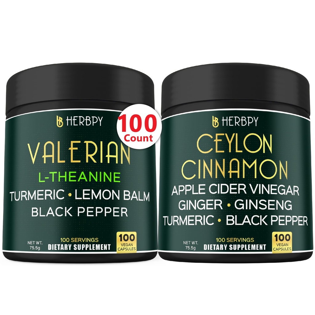 Bundle 5in1 Valerian Root Supplement & 6in1 Premium Ceylon kanel kosttilskud