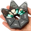 Pill Organizer, Pill Box, Lille Pill Case, Medicin Pill Organizer 1 gang om dagen, Ugentlig Pill Organizer, Pill Container, Pill Holder, Daily Pill Organizer Travel Pill Organizer 7 dag (sort)