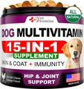 Hund Multivitamin Chewable med Glucosamin - Hund Vitaminer og kosttilskud - Senior & Puppy Multivitamin til hunde - Pet Joint Support Health - Immunity - Mobility - Energy - Gut - Hud - 120 Tyre