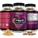 Crave - Women 's Desire Booster med Maca, Ashwagandha & L- Theanine - Natural Energy, Mood & Hormone Balance Support - 60 Veganske Kapsler