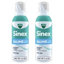 Vicks Sinex SALINE Nasal Spray, Drug Free Ultra Fine Mist, Clear Everyday Sinus Congestion Fast, Clear Mucus fra en kold eller allergi, Daglig brug 5.0 fl oz x 2