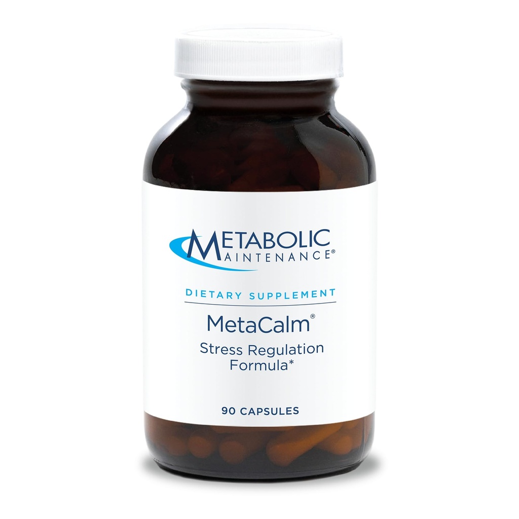 Metabolisk vedligeholdelse MetaCalm - GABA L- Theanin supplement til ro, søvn og stress support, vitamin B6, aktiv folat, Magnesium & 5- HTP kompleks for voksne, mænd og kvinder - 90 kapsler