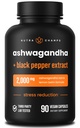 NutraChamps Organic Ashwagandha Capsules, 2000mg Adrenal Fatigue, Thyroid & Mood Support Ashwagandha Supplements, Ashwagandha Root Powder & Lemon Balm, Superior Absorption with Black Pepper