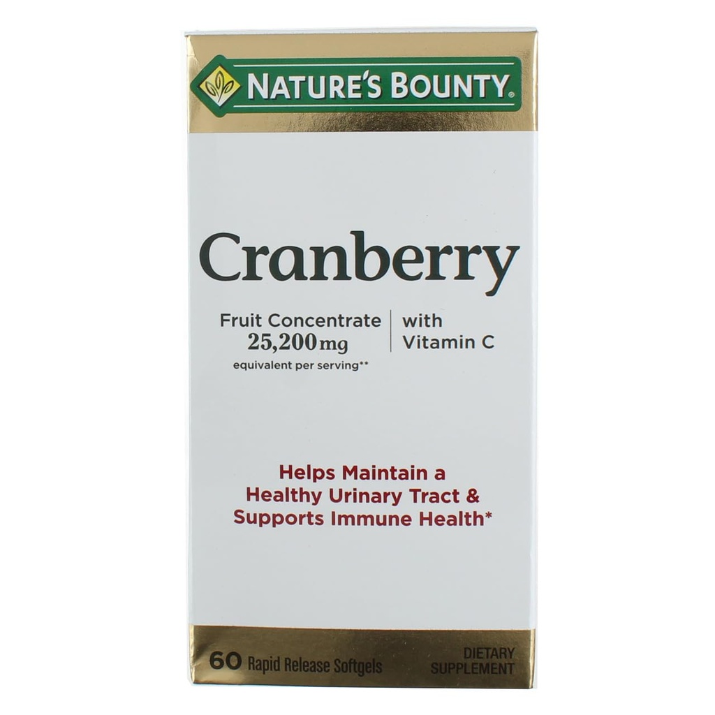 Nature 's Bounty Cranberry Dietary Supplement 60 Soft Gels (pakke med 2)