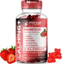 Magnesium Glycinat Gummies, 1000 mg - Magnesium supplement til støtte afslapning, hjerte sundhed - Chewable Rolig Magnesio Gummies for voksne, Glicinato De Magnesio - Strawberry Flavor